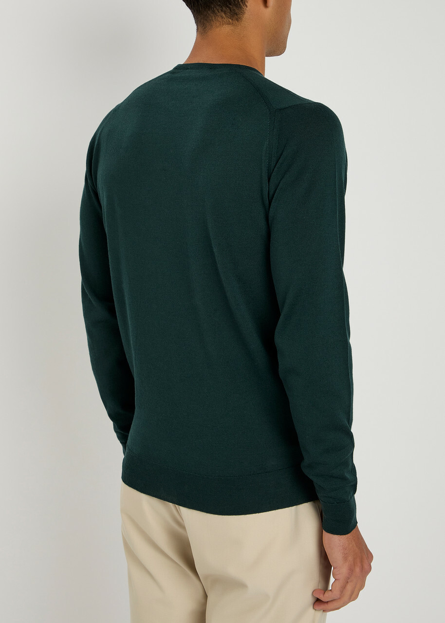John Smedley Lundy Wool Jumper Dark Green