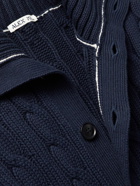 ALEX MILL - Cable-Knit Cotton Cardigan - Blue
