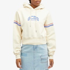 GCDS Women's Logo Cropped Hoodie in Off White