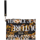 Versace Jeans Couture Black and Gold Logo Barocco Pouch