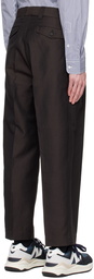 Comme des Garçons Homme Brown Pleated Trousers