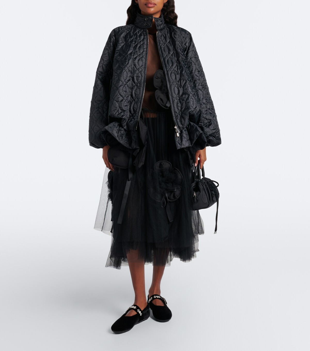 Noir Kei Ninomiya Gathered quilted jacket