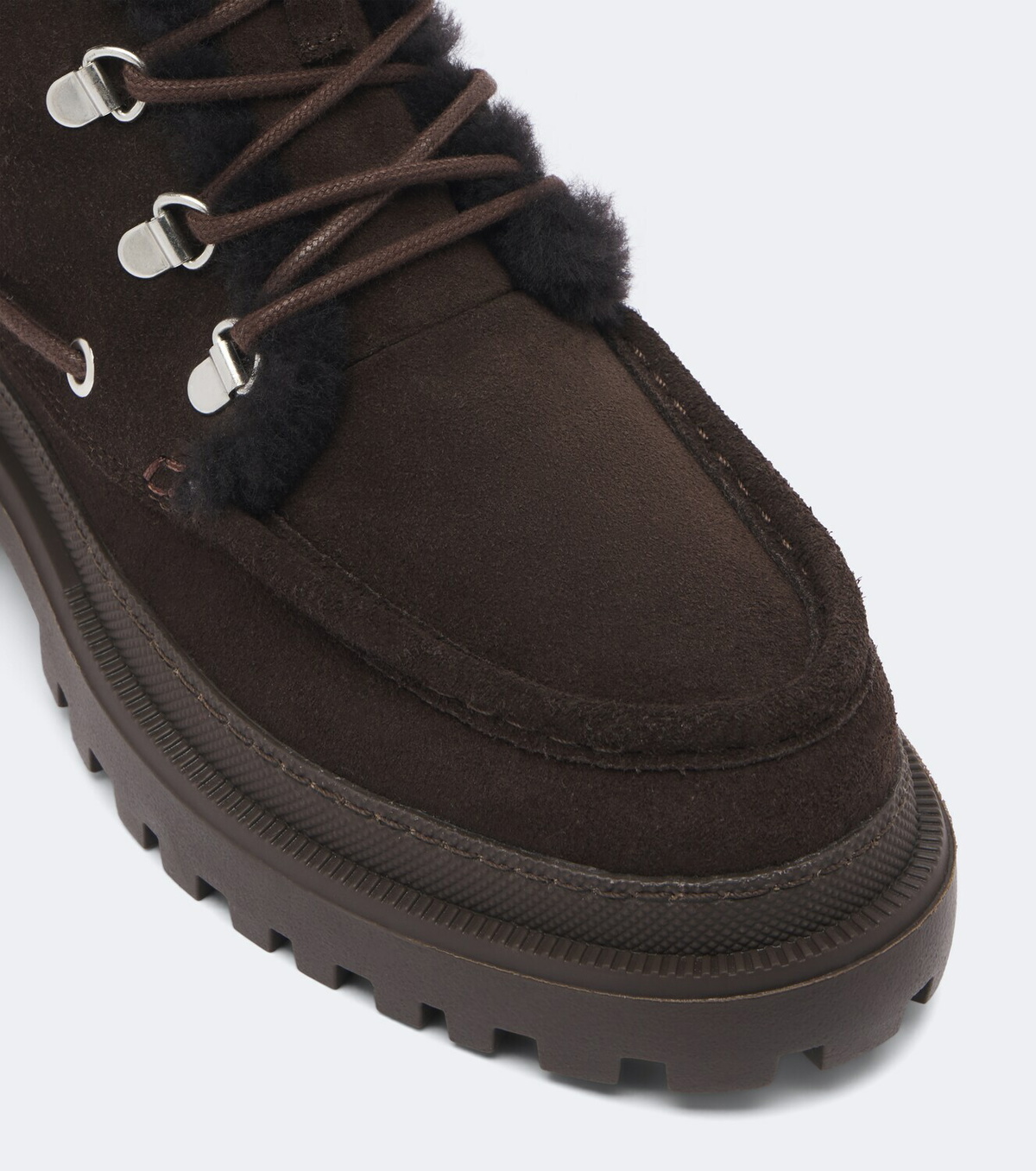 Yves Salomon Shearling-lined suede lace-up boots