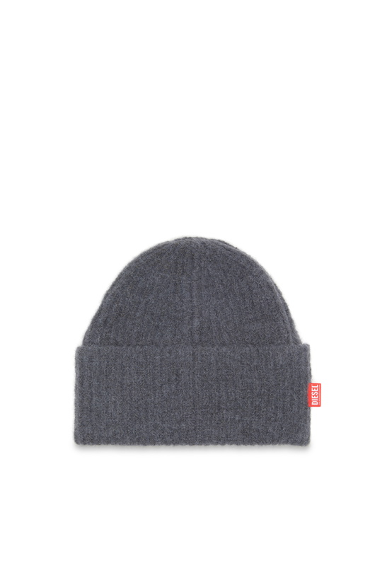 Photo: Diesel Ribbed alpaca beanie - Knit caps - Unisex - Grey