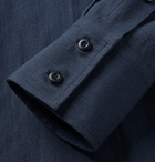 Brunello Cucinelli - Slim-Fit Cutaway-Collar Linen Shirt - Navy