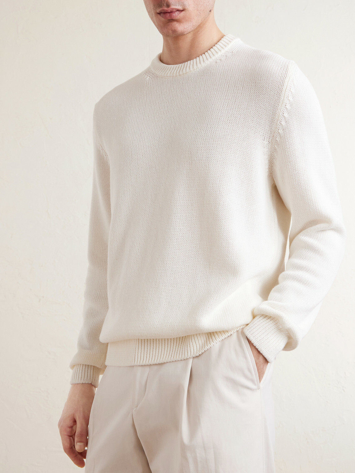Slowear - Slim-Fit Cotton Sweater - White