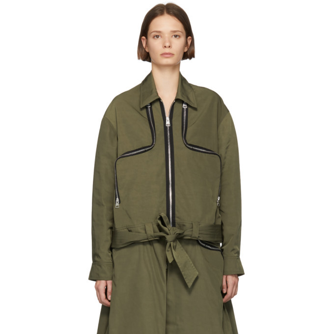 JW Anderson Green Two-Way Zipper Jacket JW Anderson