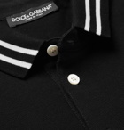 Dolce & Gabbana - Slim-Fit Contrast-Tipped Cotton-Piqué Polo Shirt - Men - Black