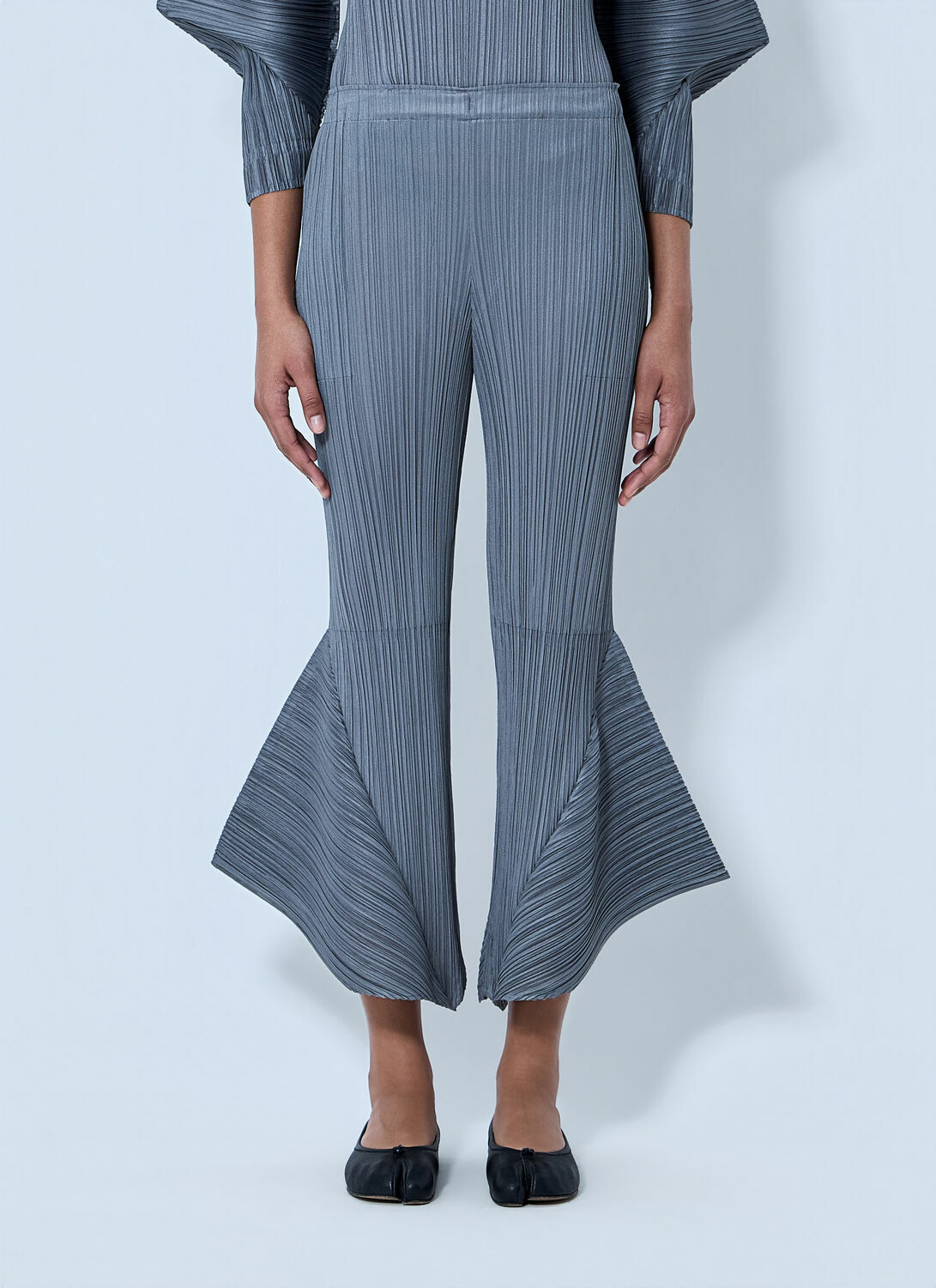 Pleats Please Issey Miyake Pleated Flared Trousers