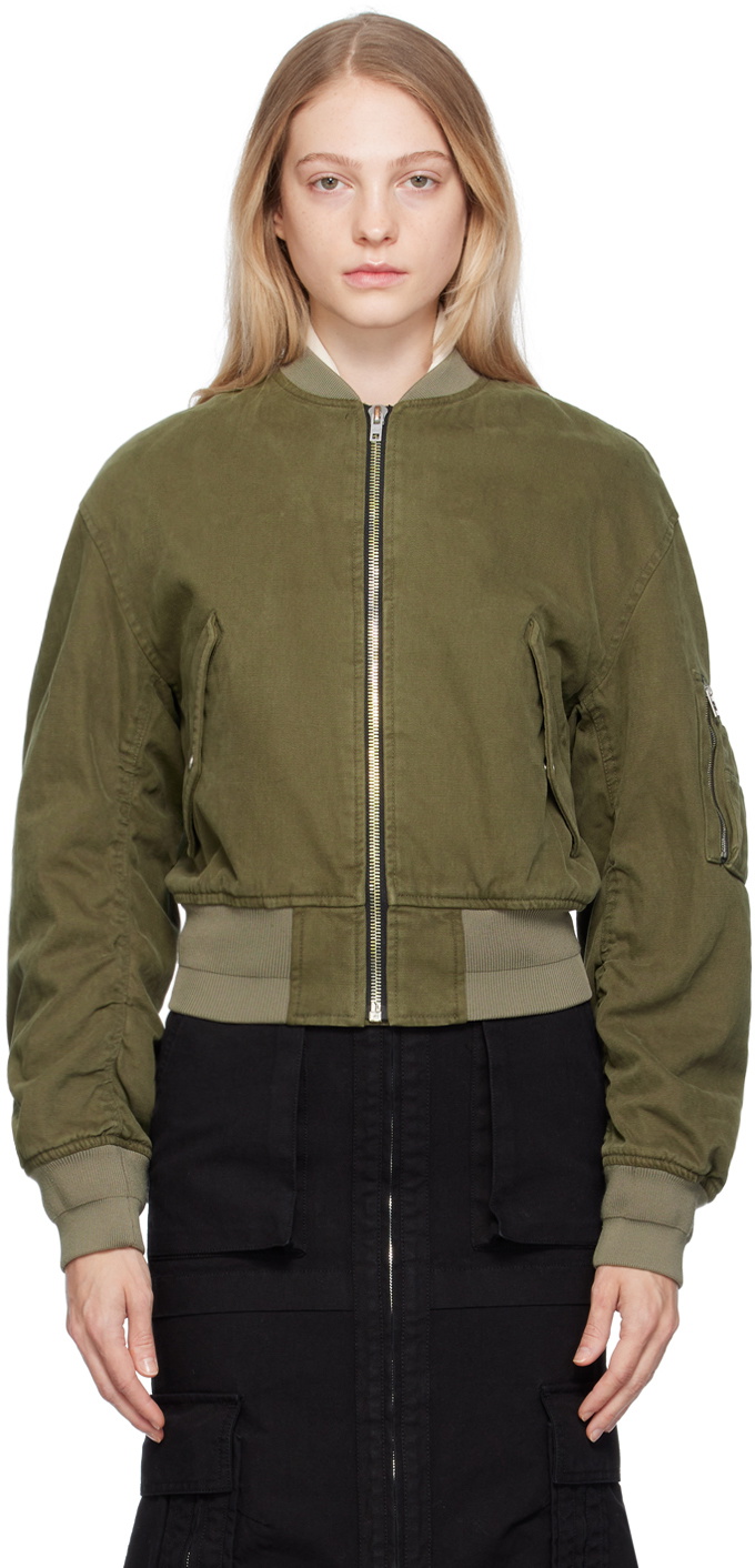 We11done Khaki MA-1 Denim Bomber Jacket We11done