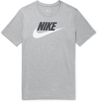 Nike - Sportswear Icon Futura Logo-Print Cotton-Jersey T-Shirt - Charcoal