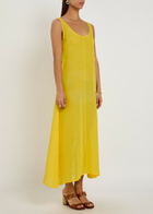 Giuliva Heritage Priscilla Sheer Woven Midi Dress Yellow