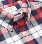 Thom Browne - Button-Down Collar Checked Cotton-Flannel Shirt - Red