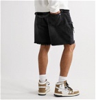 AMIRI - Thrasher Panelled Distressed Denim Shorts - Black