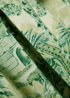 Alemais Sara Printed Cotton and Silk-blend Mini Dress Green