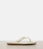 Tod's Striped leather thong sandals