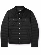 Moncler - Longue Saison Wool Twill-Panelled Quilted Shell Down Jacket - Black