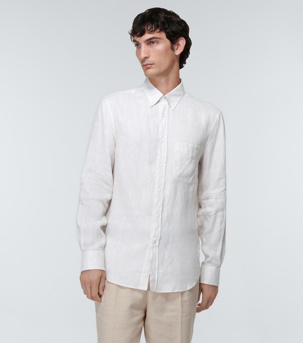 Brunello Cucinelli Gray Linen Dress Shirt main image 0