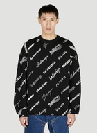 Balenciaga - Logo Print Crewneck in Black