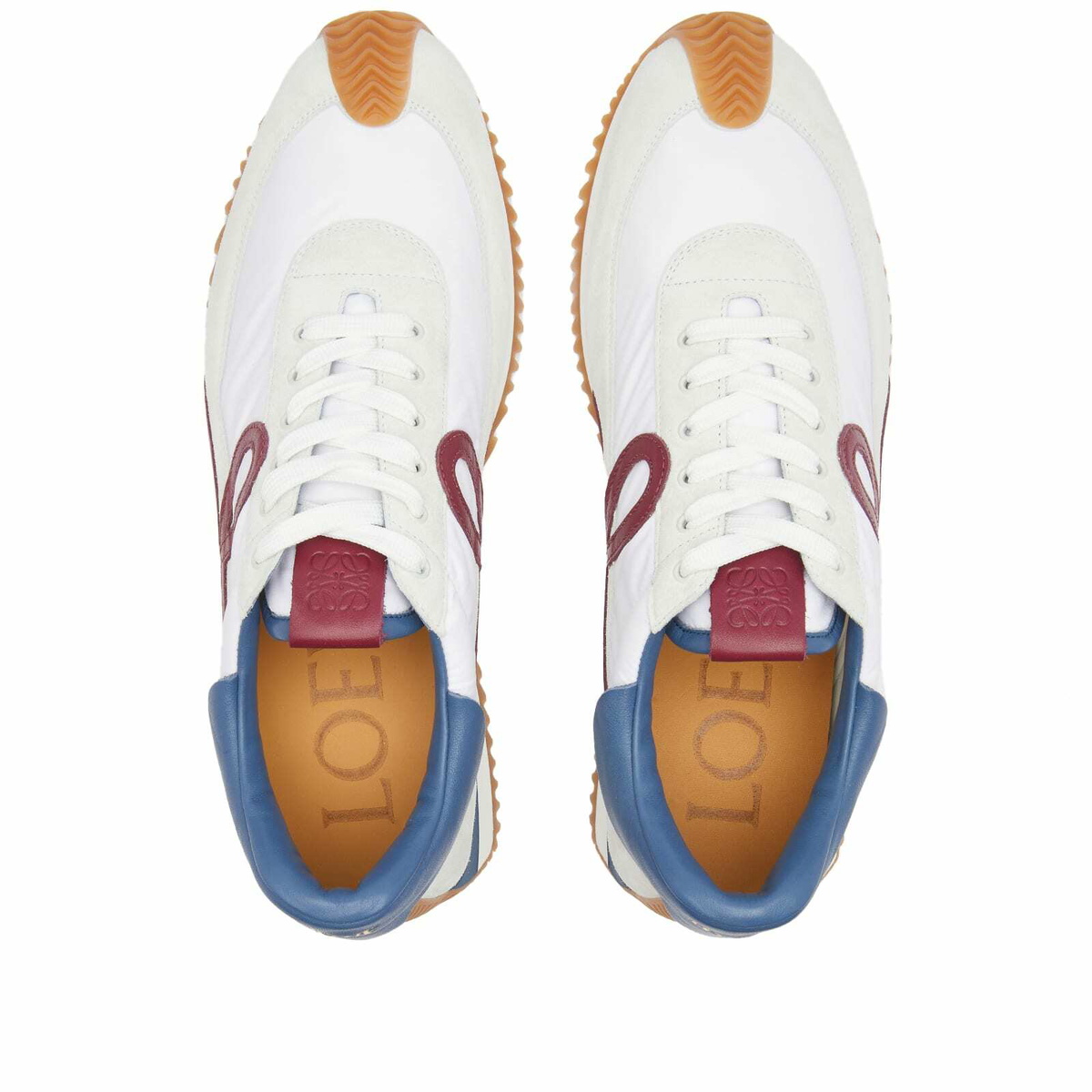 Loewe Men's Flow Runner Sneakers in Raw Denim/Raspberry Loewe