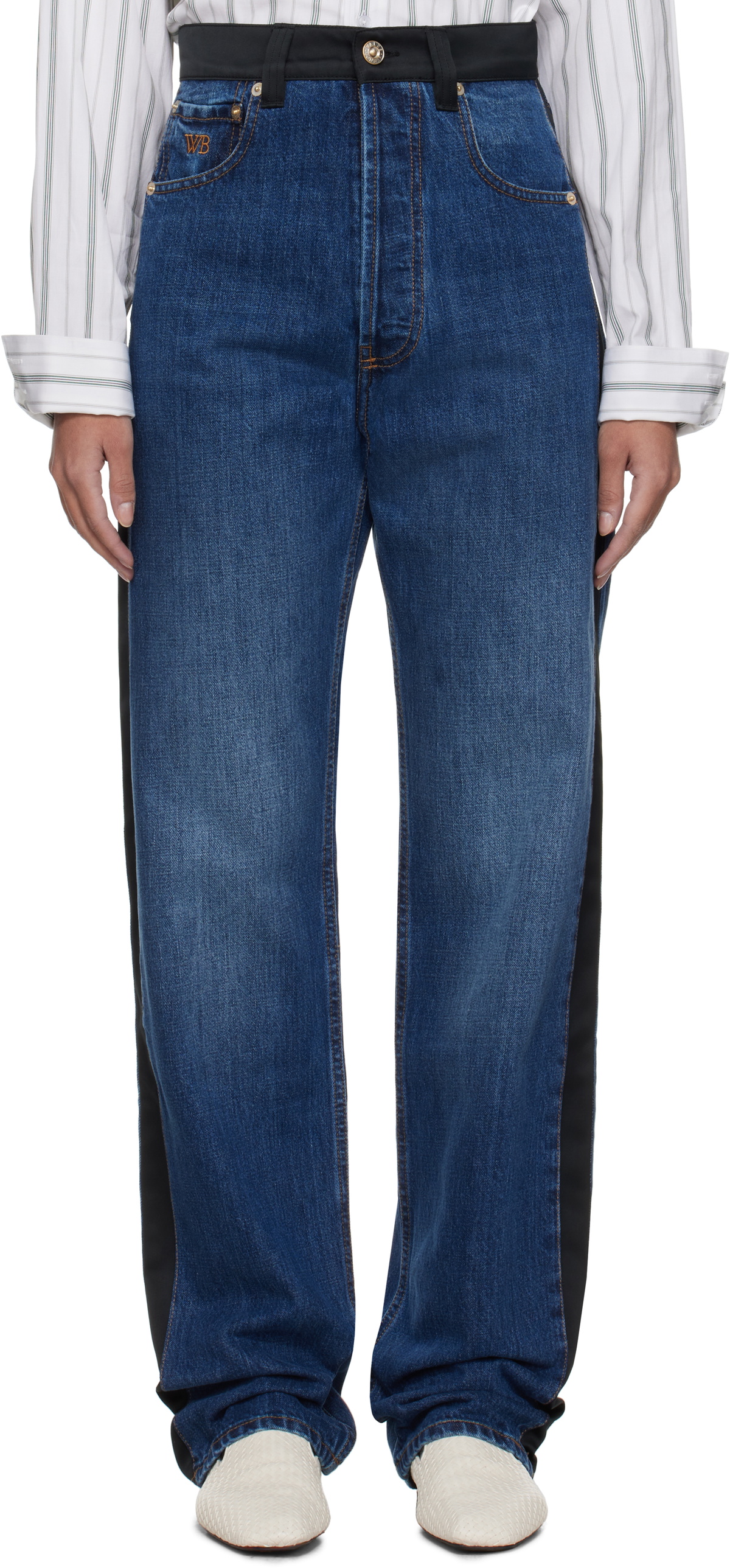 Wales Bonner Blue & Black Echo Jeans