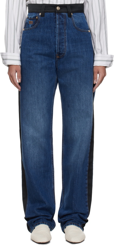 Photo: Wales Bonner Blue & Black Echo Jeans