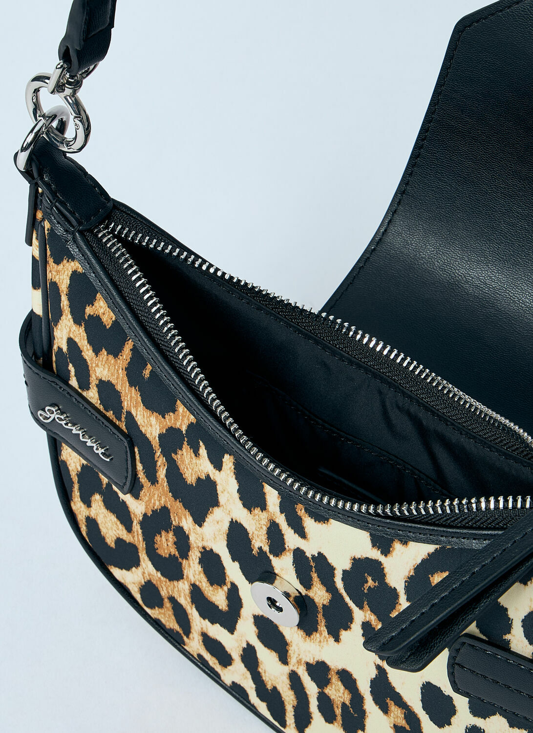 GANNI Small Leopard Bucky Crossbody Bag