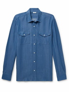 Caruso - Lyocell-Chambray Shirt - Blue