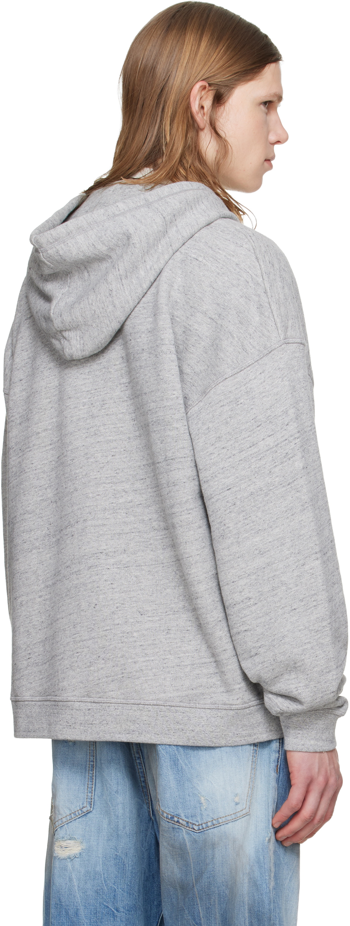 Dsquared2 Gray Dsquared2 Signature Relax Fit Zipped Hoodie Dsquared2