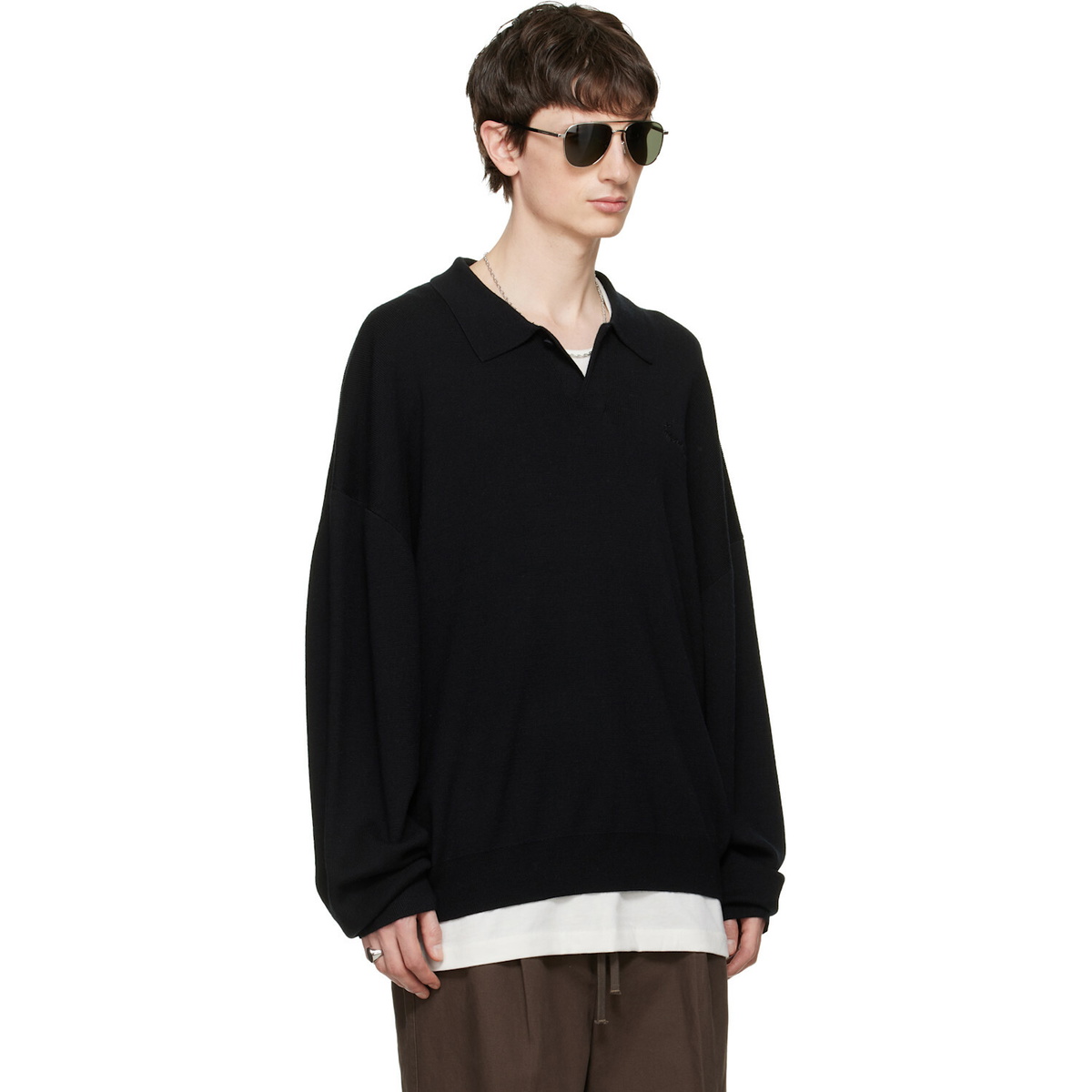 Fear of God ESSENTIALS Black Signature 90s Knit Polo