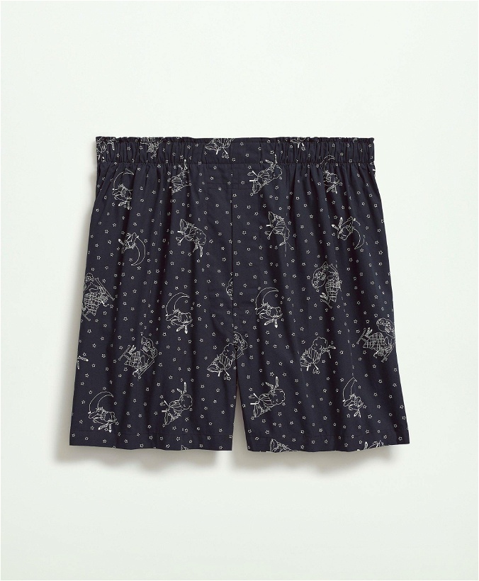 Photo: Brooks Brothers Men's Cotton Broadcloth Henry Print Boxers | Navy