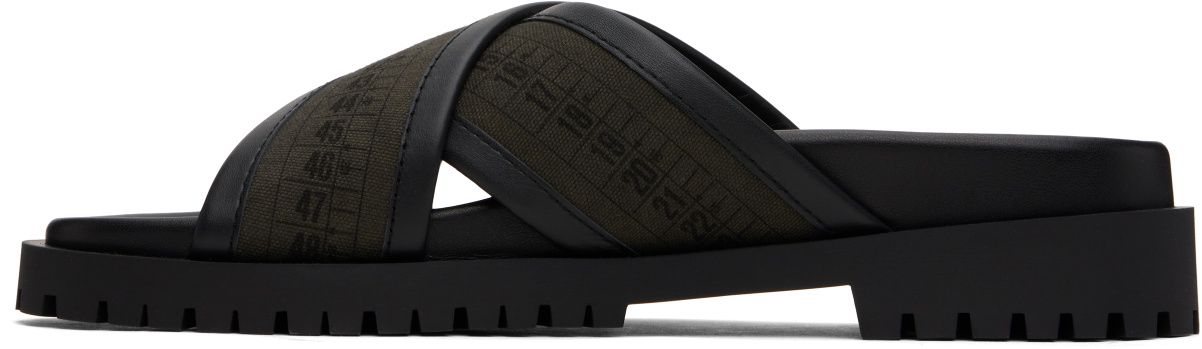Off-White Khaki & Black Chicago Crisscross Sandals
