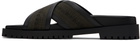 Off-White Khaki & Black Chicago Crisscross Sandals