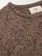 FOLK - Rope Mélange Cotton-Blend Sweater - Brown - 1