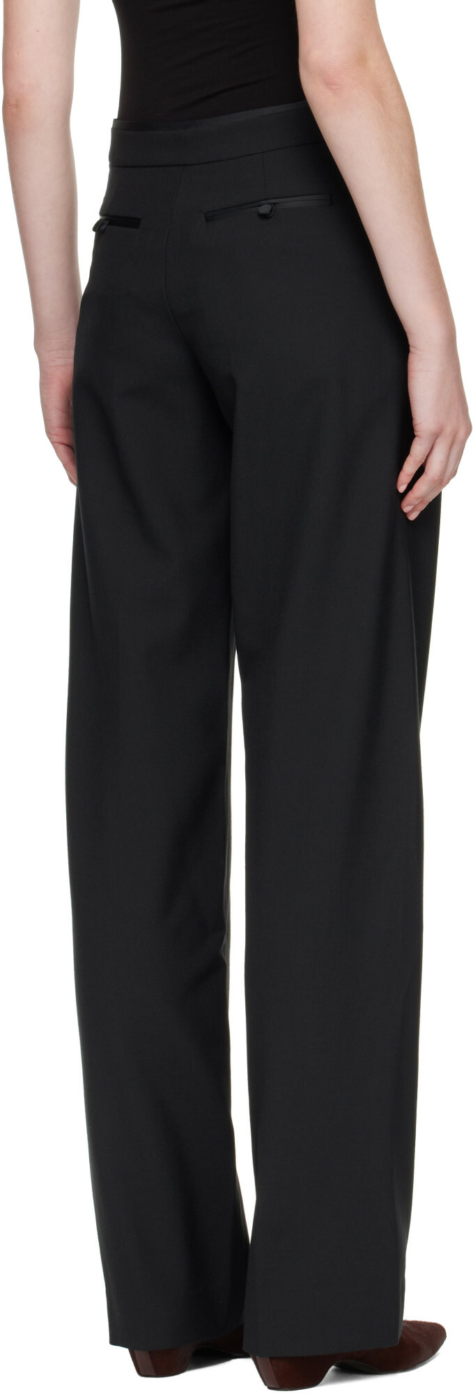 AARON ESH Black One Seam Trousers