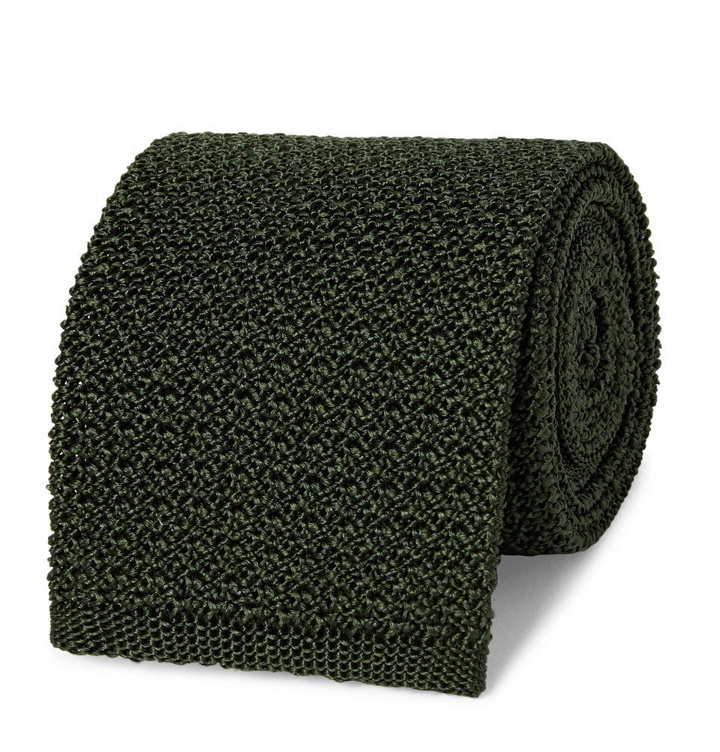Photo: Berluti - 6.5cm Knitted Silk Tie - Men - Dark green