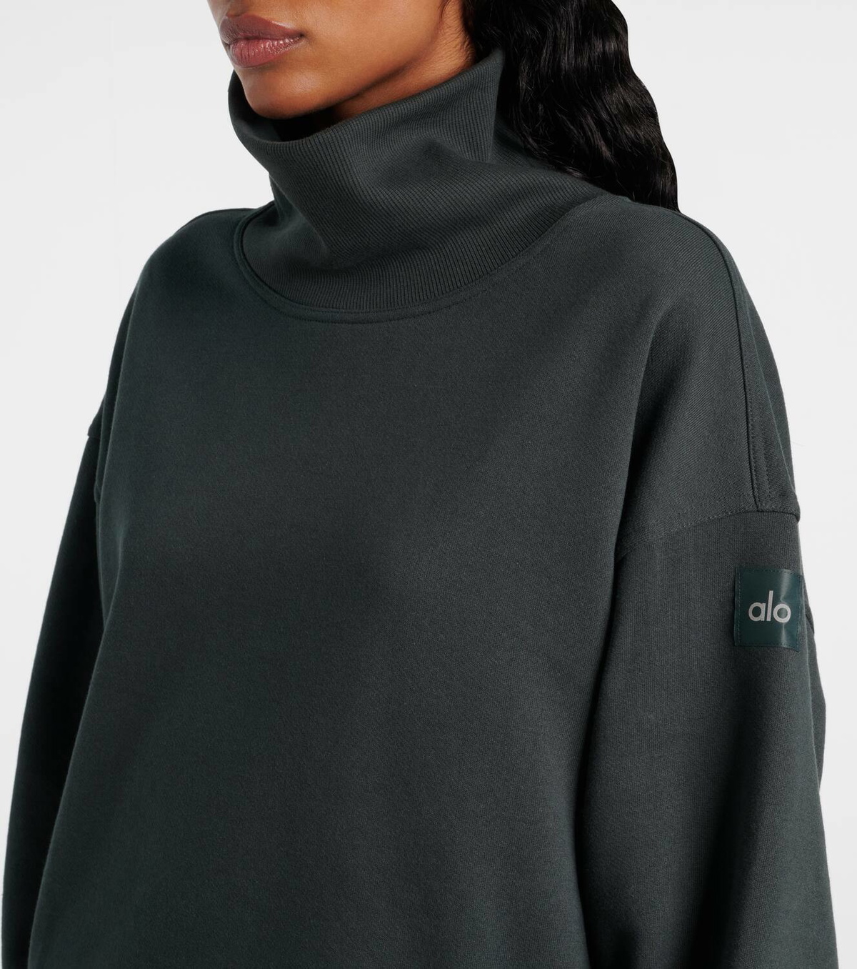 Alo Yoga Hazy cotton-blend fleece sweatshirt