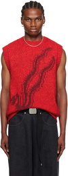 LU'U DAN Red Intarsia Vest