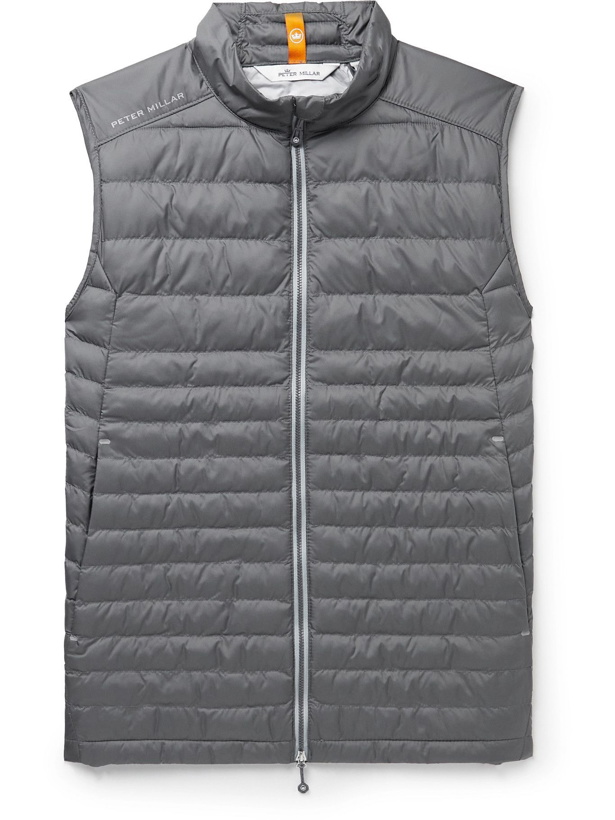 Photo: Peter Millar - All Course Camouflage-Print Quilted Padded Shell Gilet - Gray