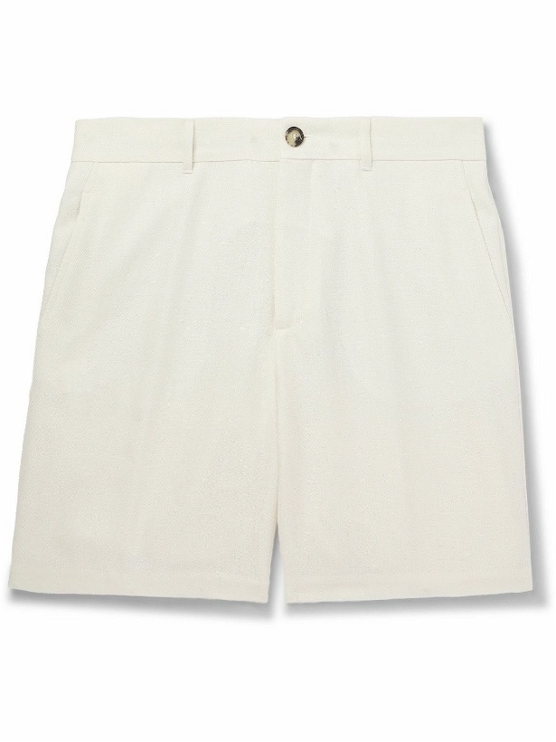 Photo: Brunello Cucinelli - Straight-Leg Linen, Silk, Wool and Cotton-Blend Bermuda Shorts - Neutrals