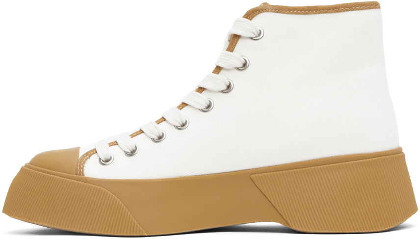 JW Anderson White & Tan High Top Sneakers