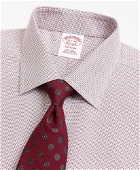 Brooks Brothers Men's Madison Relaxed-Fit Dress Shirt, Non-Iron Micro-Check | Wine
