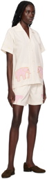 Bode White & Pink Tiny Zoo Shorts