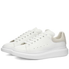 Alexander McQueen Men's Heel Tab Wedge Sole Sneakers in White/Grey
