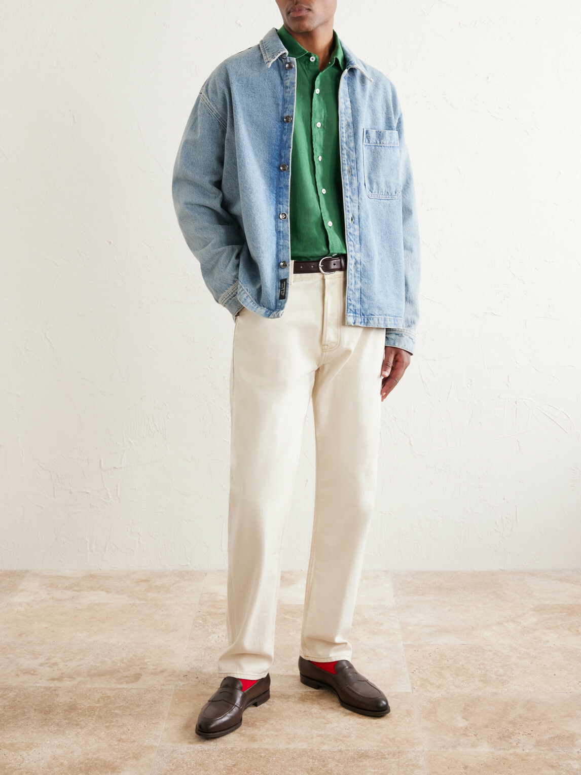 Drake's - Linen Shirt - Green