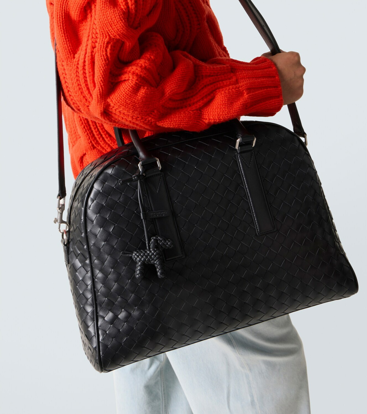 Bottega Veneta Woven leather bag charm