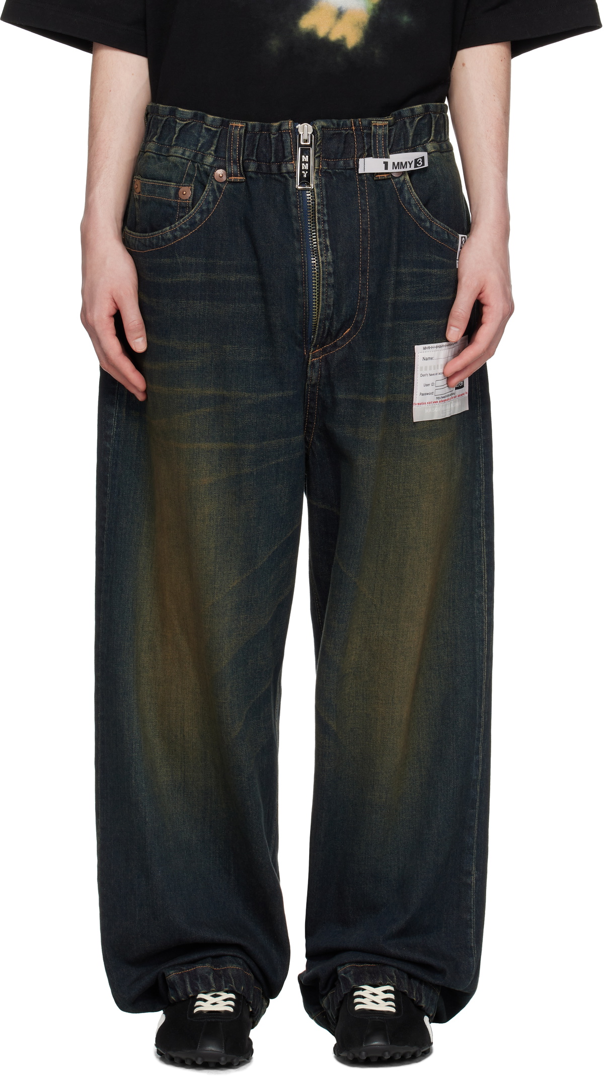 Maison MIHARA YASUHIRO Navy Amateur Sewn Like Wide Denim Jeans 