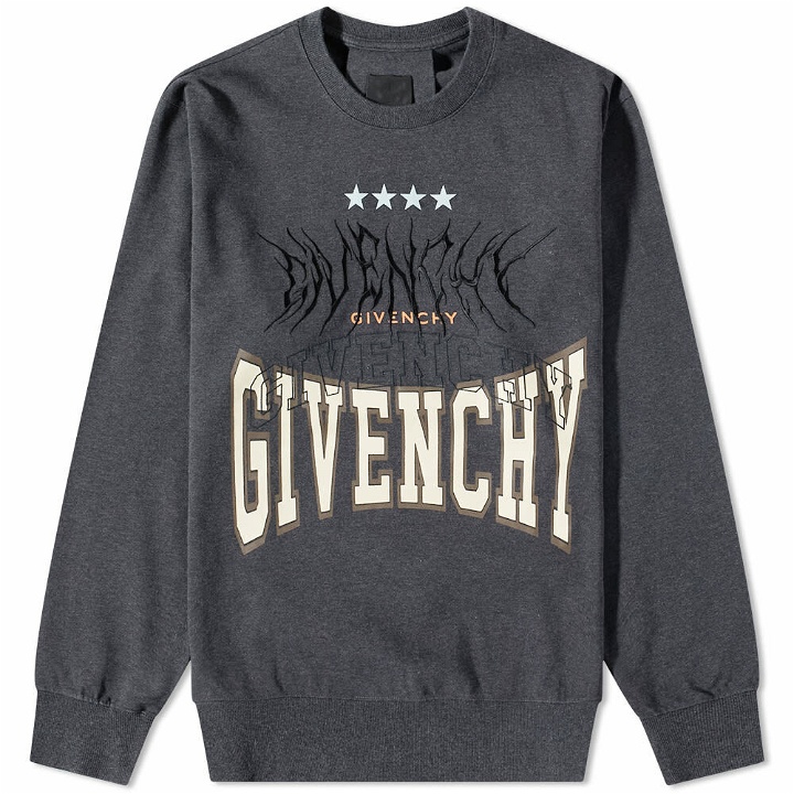 Photo: Givenchy Men's Multi Logo Crew Sweat in Charcoal