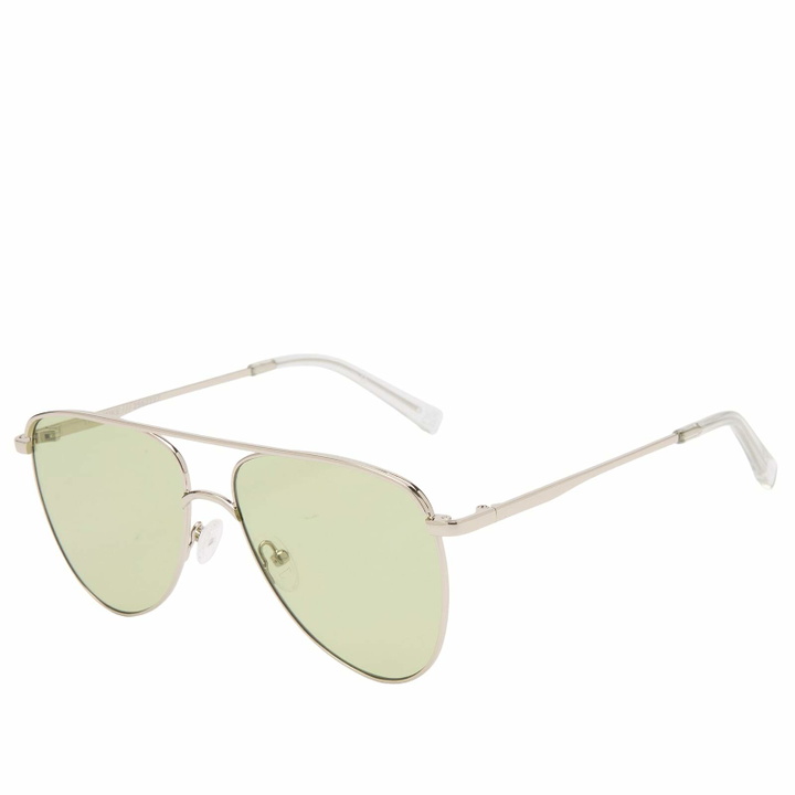 Photo: Le Specs The Duke Sunglasses in Silver/Sage Mono 