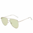 Le Specs The Duke Sunglasses in Silver/Sage Mono 